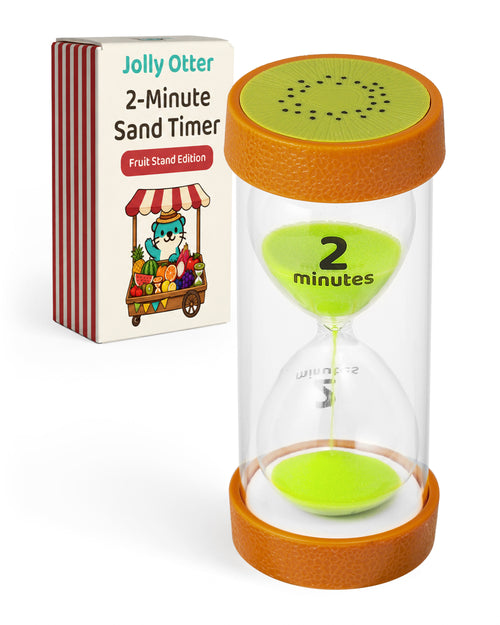 Kiwi 2-minute Jolly Otter fruit sand timer with packaging